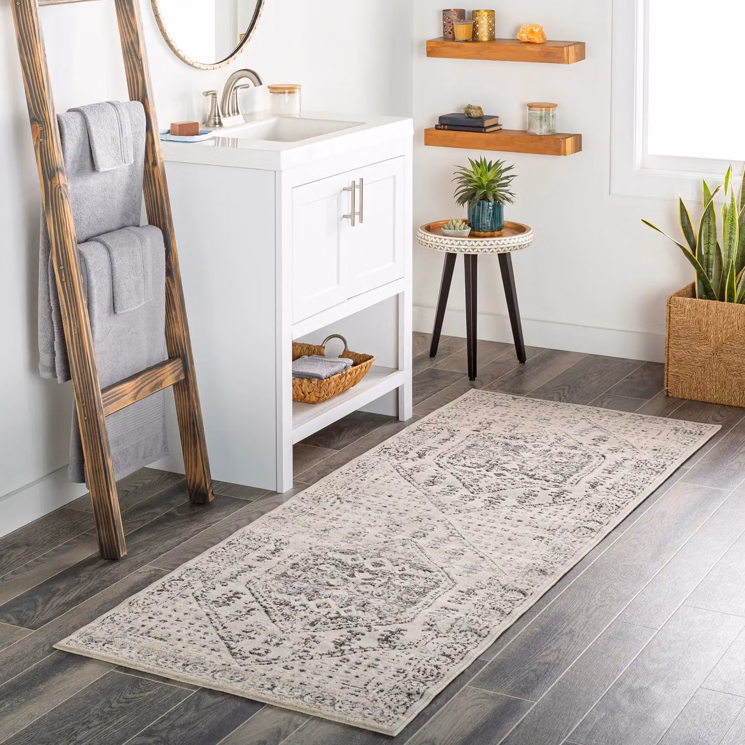 Livabliss City Vintage Boho Rug in Grey and Beige, W: 80 cm, L: 220 cm – 2
