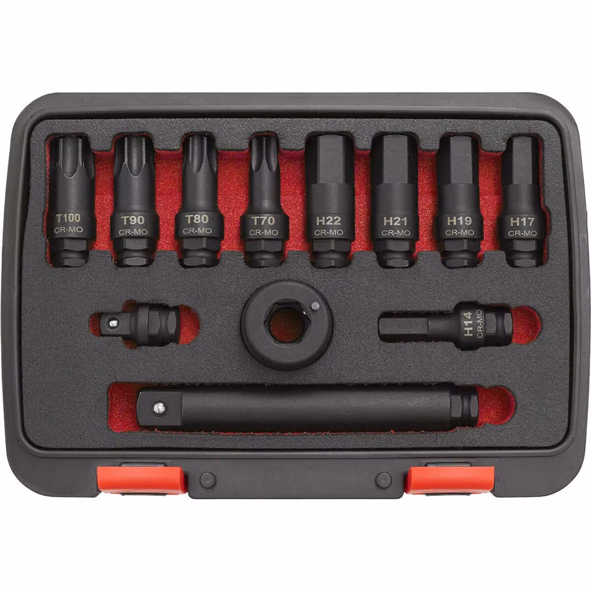 Loops 12 Pack Impact Socket Bit and Accessories Set, 3/4 Inch Square Drive, Chrome Molybdenum, Black and Multicolour – 4