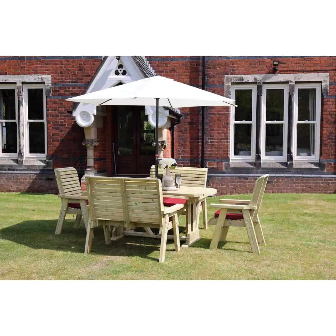 Churnet Valley Garden Furniture Ltd Ergo 2X2B 2XC Table Set with Cushions in Brown – 3
