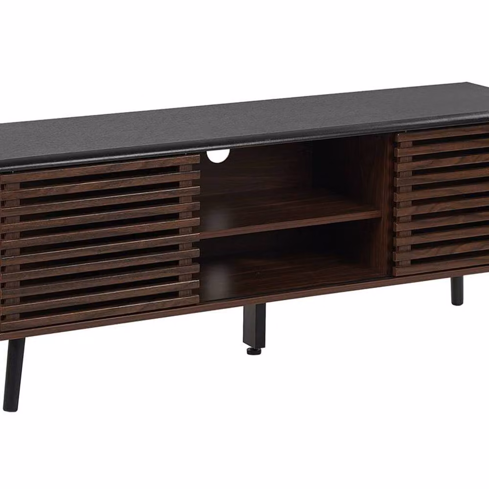 Wyld and Coco Retro TV Stand in Dark Brown, W: 140 cm, D: 40 cm, H: 54 cm – 2