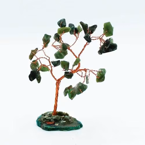 KDMD Green Aventurine Gemstone Bonsai Tree with Green Agate Base (35 Stones) – 2