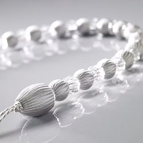 Alan Symonds Earle Luxury Living Beaded Rope Curtain Tie Back Pair in Silver – 2