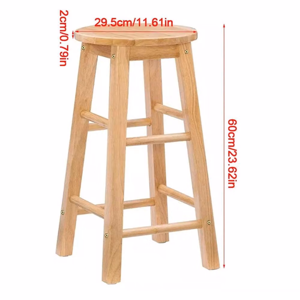 Hinsinc Modern Wooden Bar Stool in Natural Brown and Sand – 2