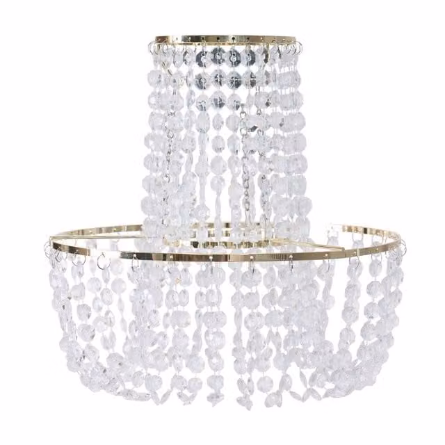 ValueLights Gold Jewel Droplet Pendant Ceiling Light with 10W Warm White LED Bulb