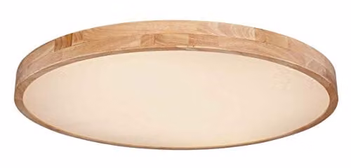 Netlighting Rainer LED Dimmable Ceiling Light with Remote Control, Brown Wood Look