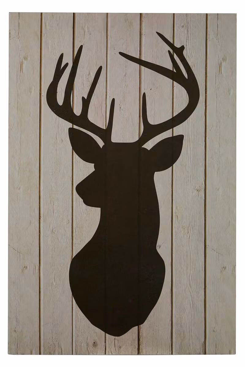 Orsina Abstract Stag Silhouette Wall Plaque in Brown and Black – 2