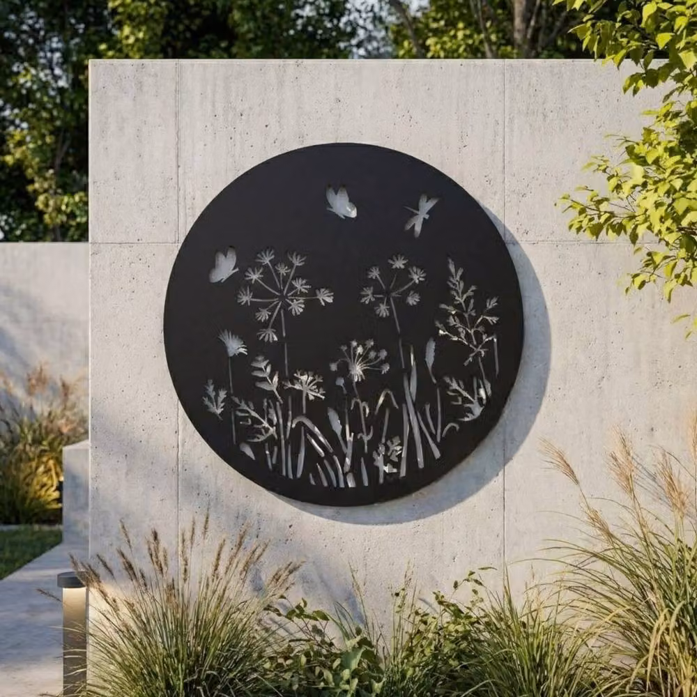 Garden Greatness Solar Butterfly and Dandelion Wall Art Decor in White – 2