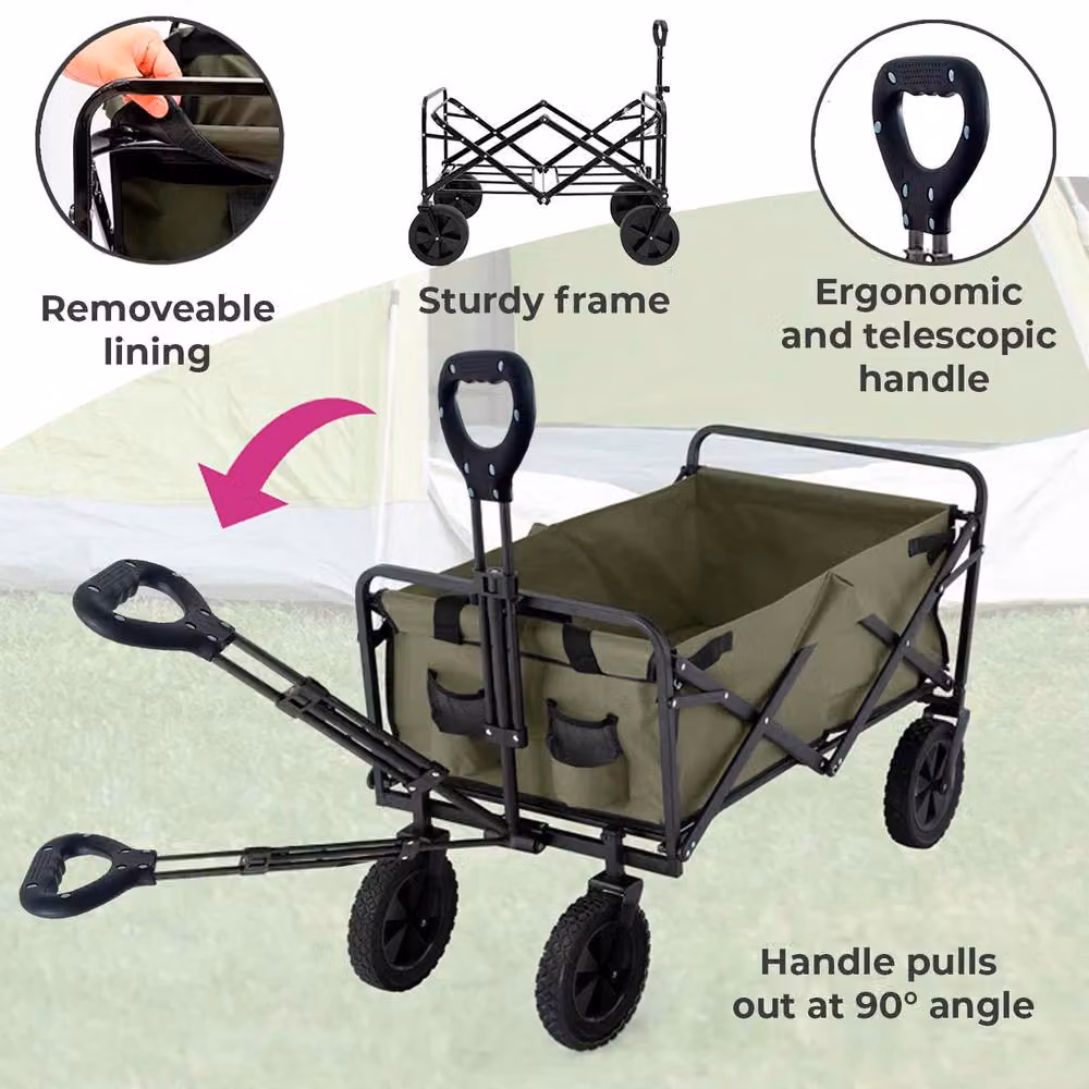 Neo Foldable Collapsible Garden Festival Cart in Camel – 5