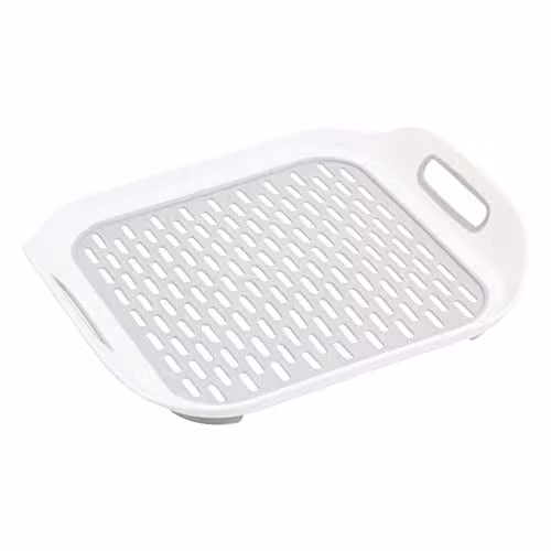 Orsina Non Slip Plastic Kitchen Sink Mat in White or Grey, W: 36.0 cm, D: 30.0 cm, H: 5.0 cm
