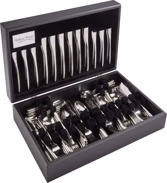 Arthur Price Signature Echo 124 Piece 12 Person Stainless Steel Cutlery Set in Silver – 1