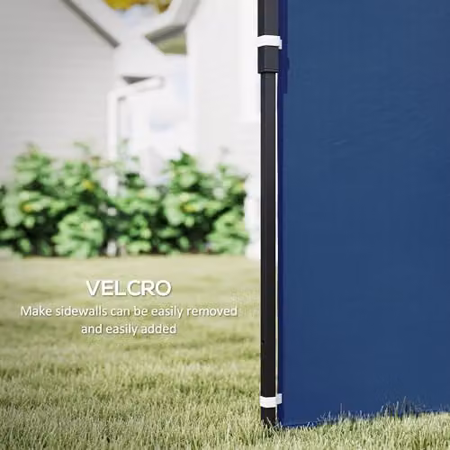 Outsunny Gazebo Side Panels with Window for 3x3m or 3x6m Canopy, Blue – 4