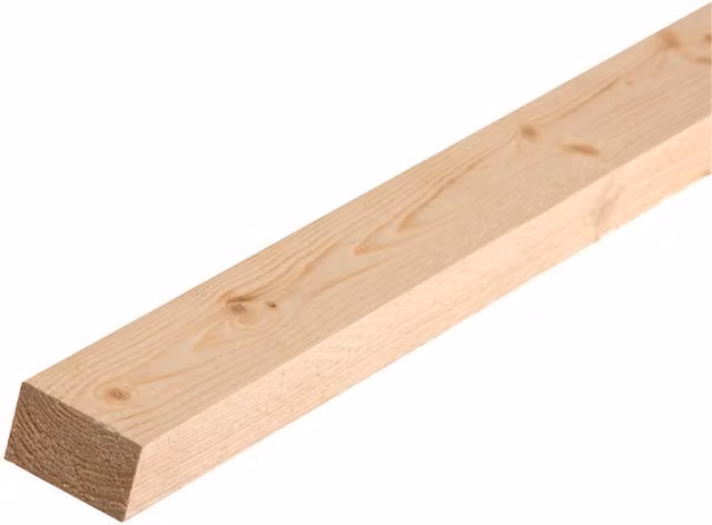 Snowdon Planed Softwood Square Edge Timber, Natural, Pack of 4, W: 3.4 cm, H: 2.7 cm, L: 2.4 m