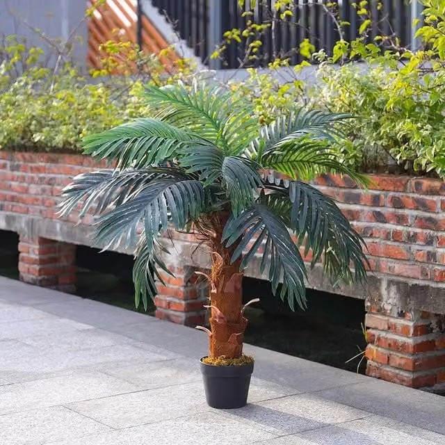 KORVIXA Large Green and Multicolour Faux Palm Tree, W/D/H: 100 x 100 x 100 cm – 1