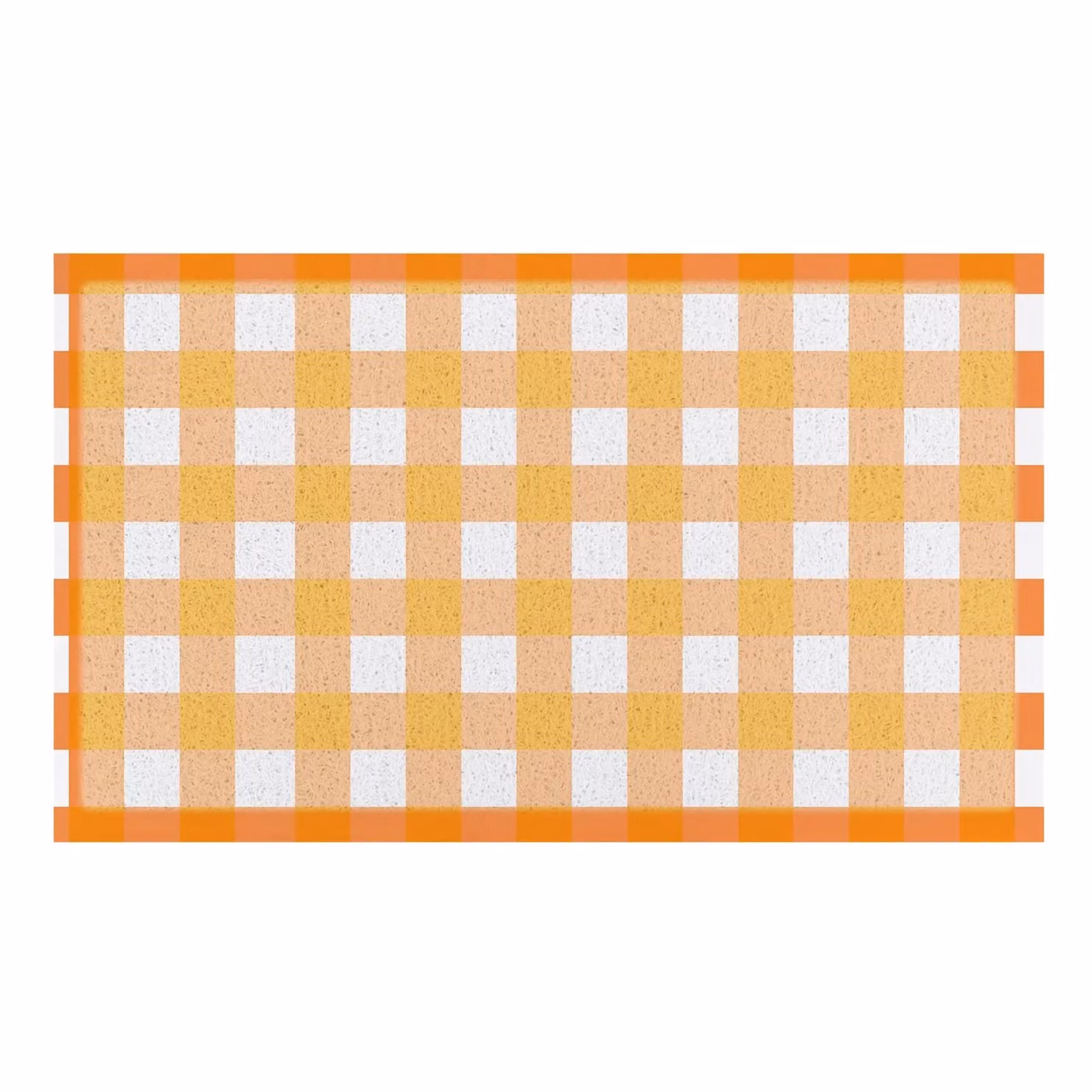 Artsy Mats Orange Gingham Doormat in White, W/D/H: 70 x 40 cm – 2