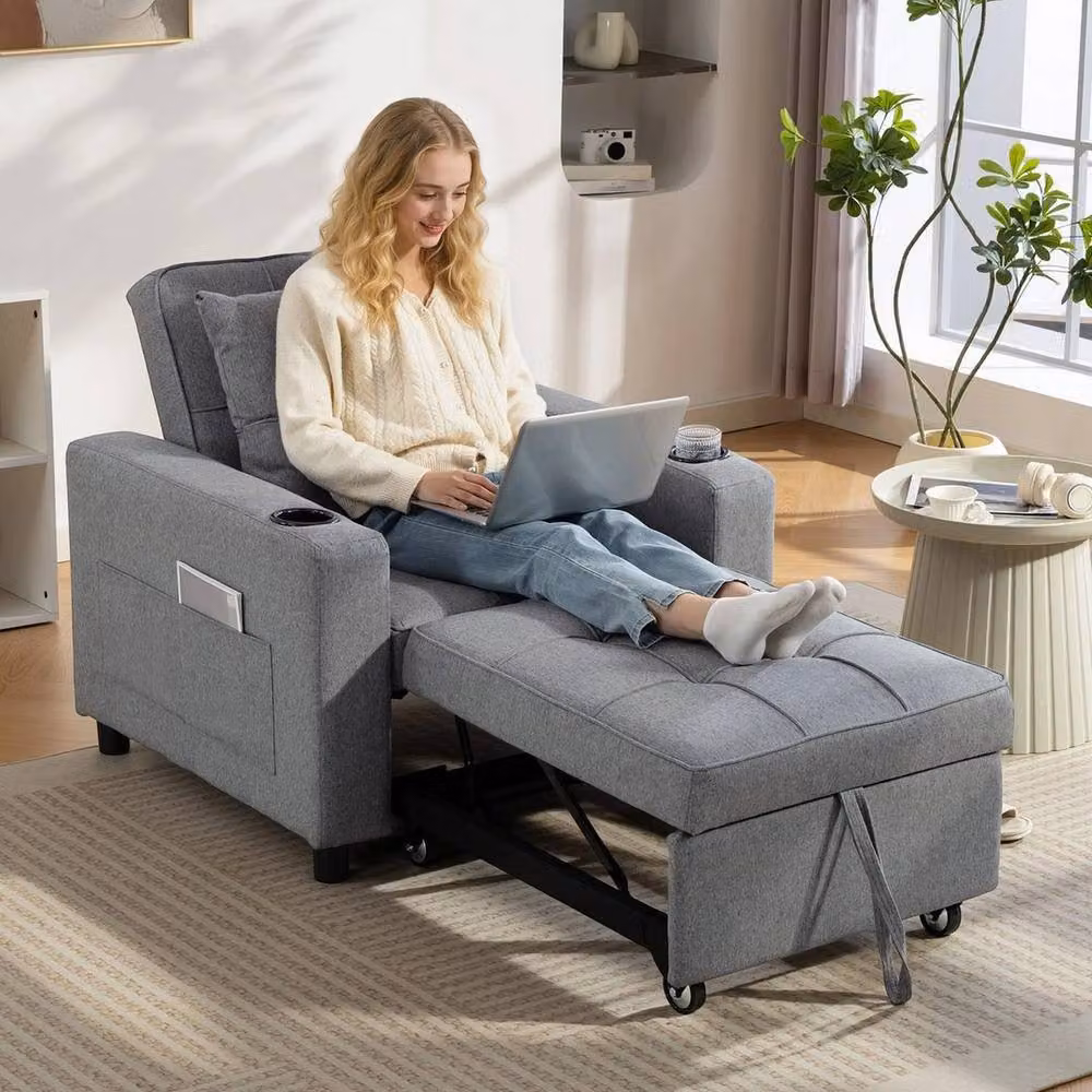 FORGEVIO 3-in-1 Convertible Sofa Bed and Sleeper Chair in Grey – 2