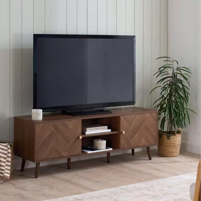 Birlea Herringford Large Modern Geometric TV Unit in Brown