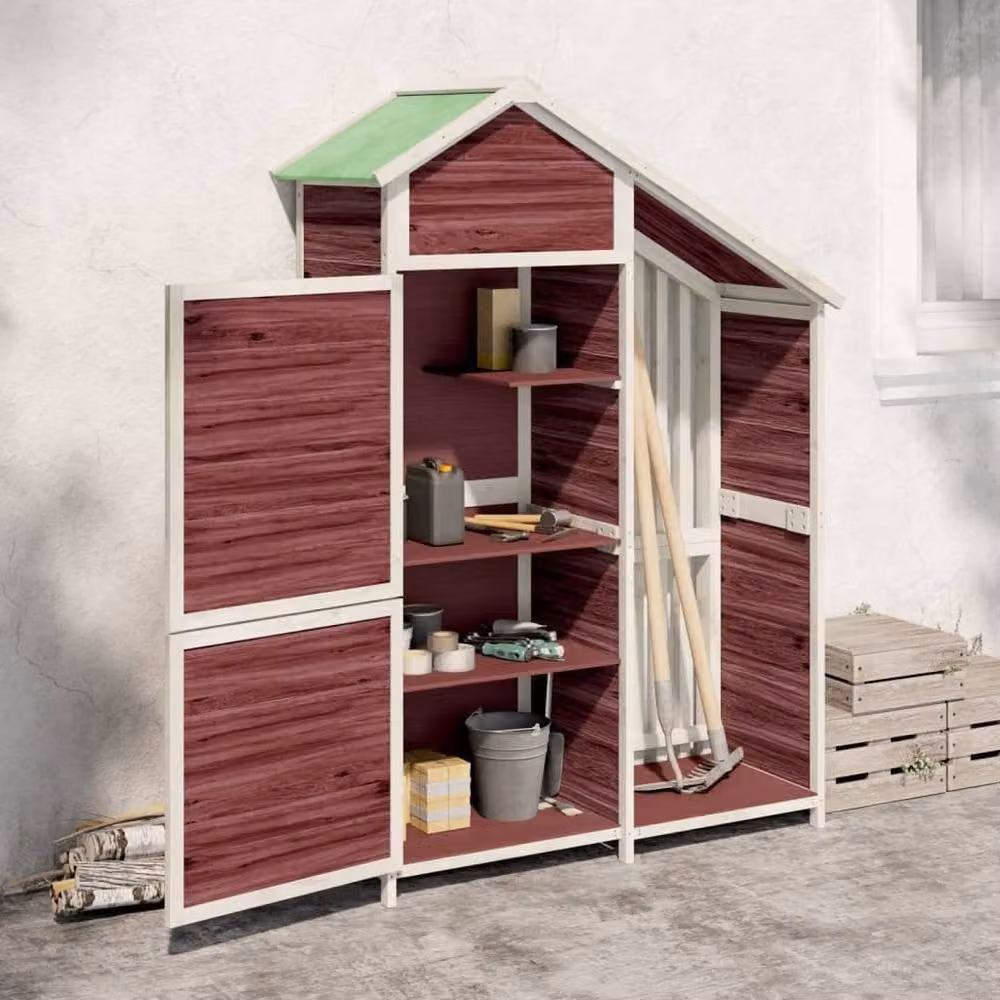 Berkfield Home Garden Tool Shed in Brown Solid Wood Pine, W/D/H: 120 x 53.5 x 170 cm – 2
