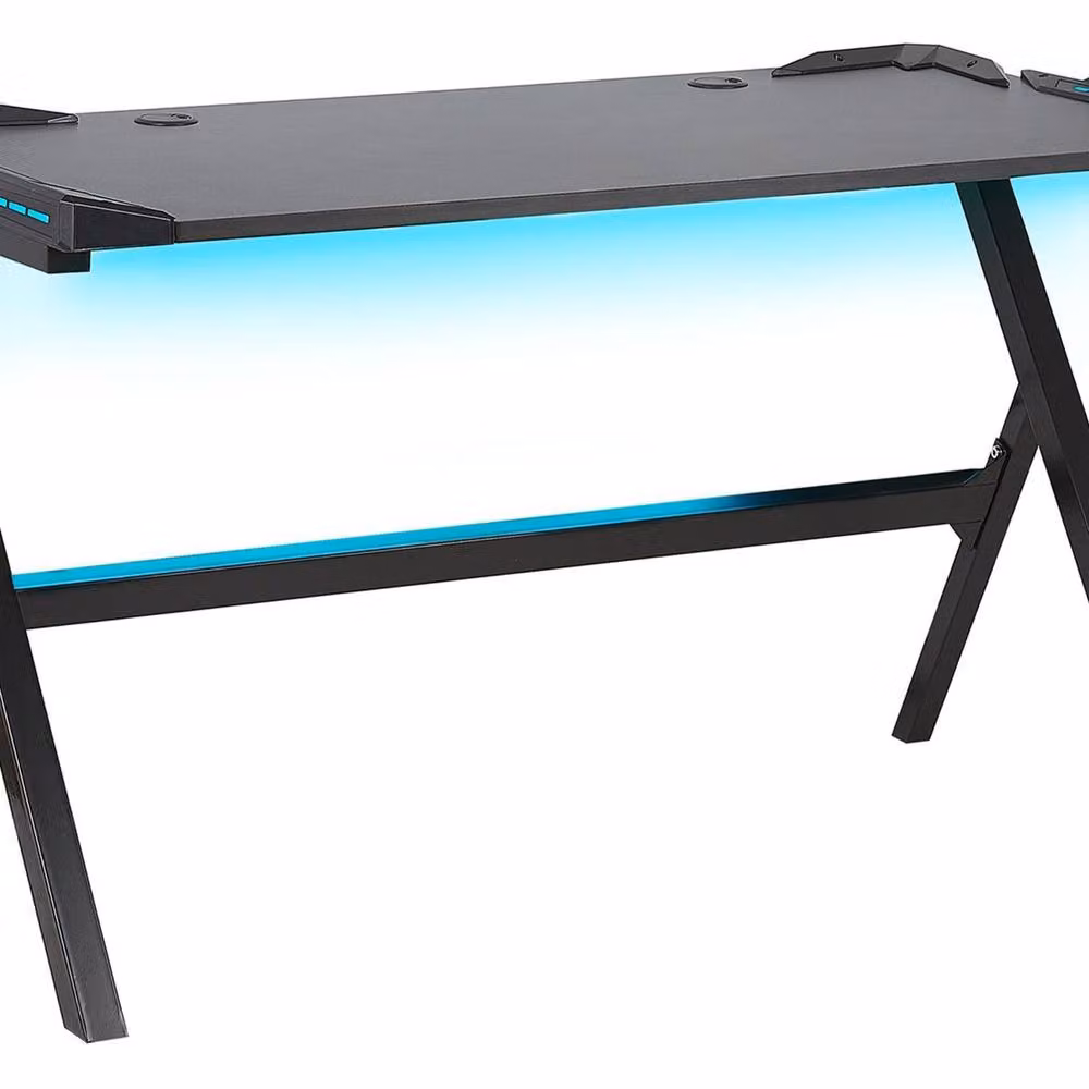 Wyld and Coco Black MDF and Metal Gaming Desk with W: 120 cm, D: 60 cm – 2