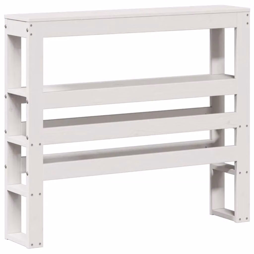 Berkfield Home White Solid Wood Pine Headboard with Shelves, Width: 75 cm
