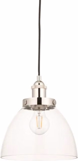 Loops Silver and Transparent Glass Cylinder Ceiling Pendant Light with Adjustable Height and Dimmable LED Capability – 1