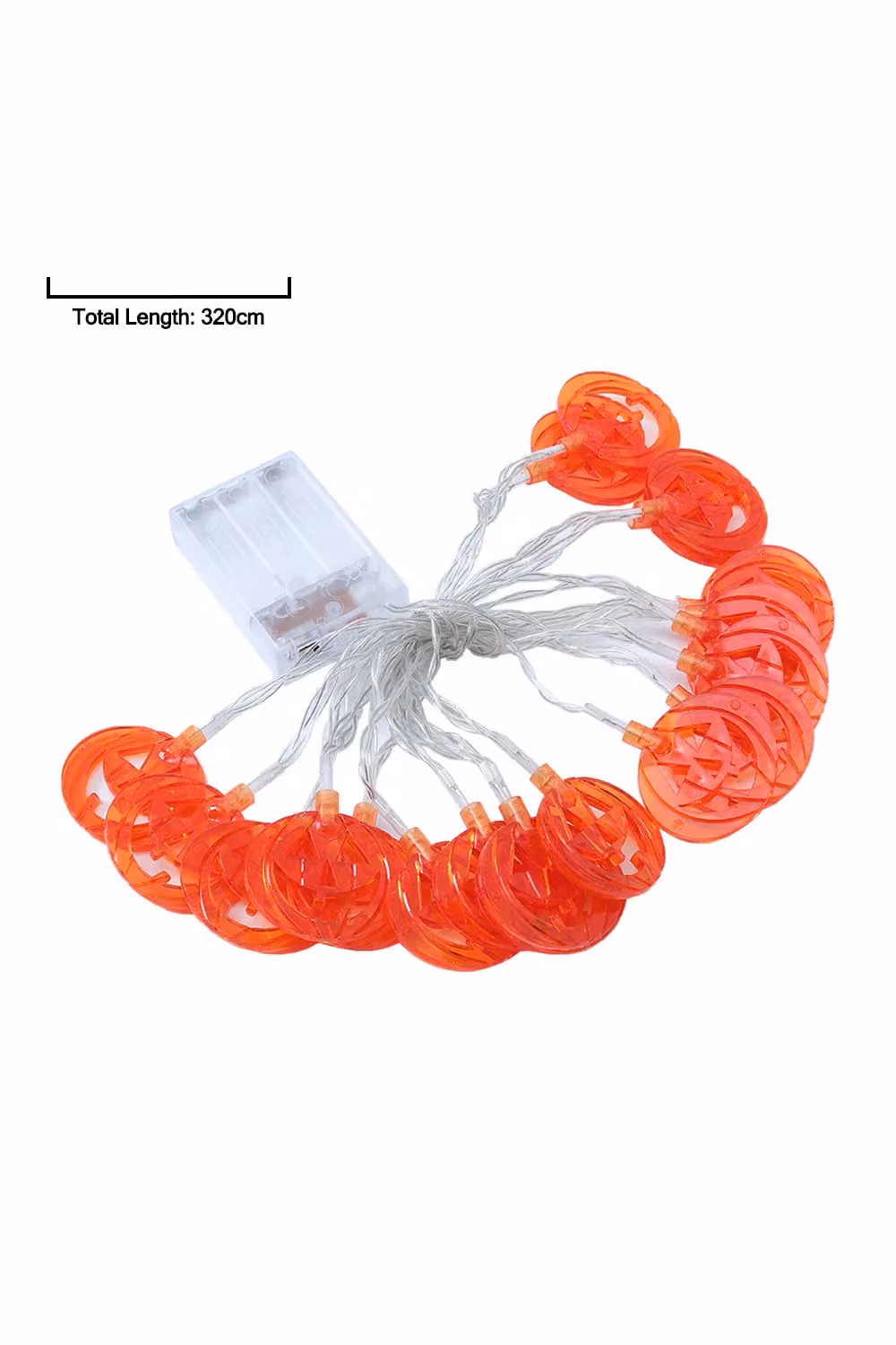 Living and Home Orange Halloween LED String Lights with 20 Smiling Pumpkins, Warm White, 3m – 5