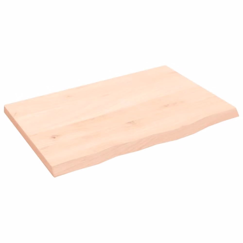 Berkfield Home Wall Shelf in Untreated Solid Light Oak, W/D/H: 60 x 40 x 2 cm