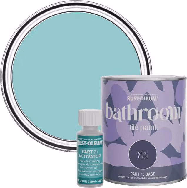 Rust-Oleum Gloss Bathroom Tile Paint in Blue/Turquoise, 0.75 l