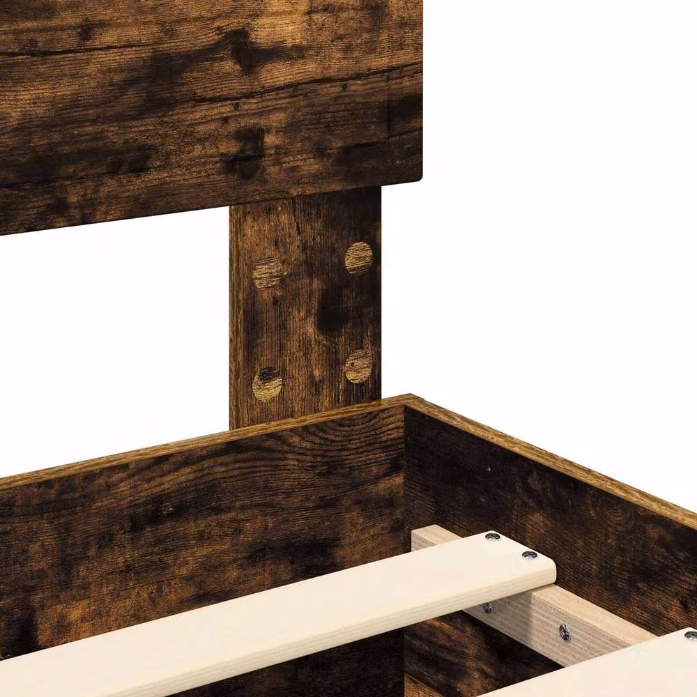 Berkfield Home Modern Bed Frame with Drawer in Smoked Oak Brown, W/D/H: 120 x 190 cm – 6