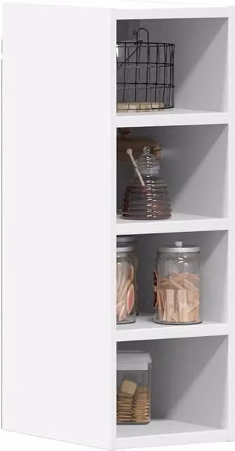 Berkfield Home White Wall Mounted Kitchen Cabinet with Hinged Doors and Internal Shelves, W/D/H: 20 x 29.5 x 60 cm