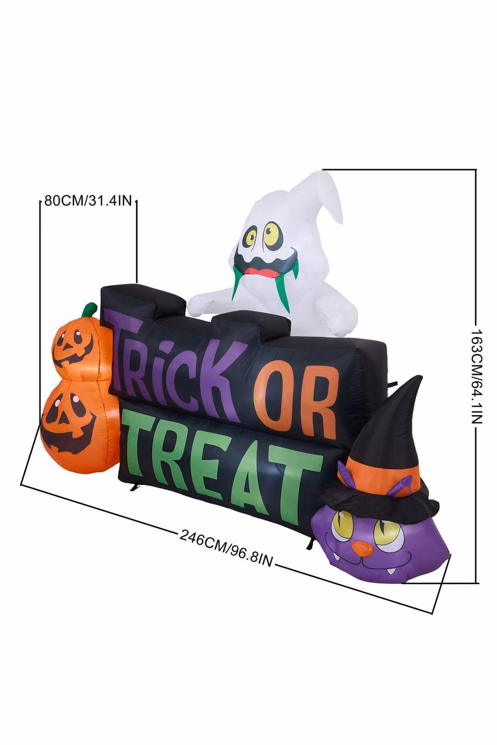 Living and Home Multicolour Halloween Inflatable Pumpkin Ghost Cat Decoration – 4