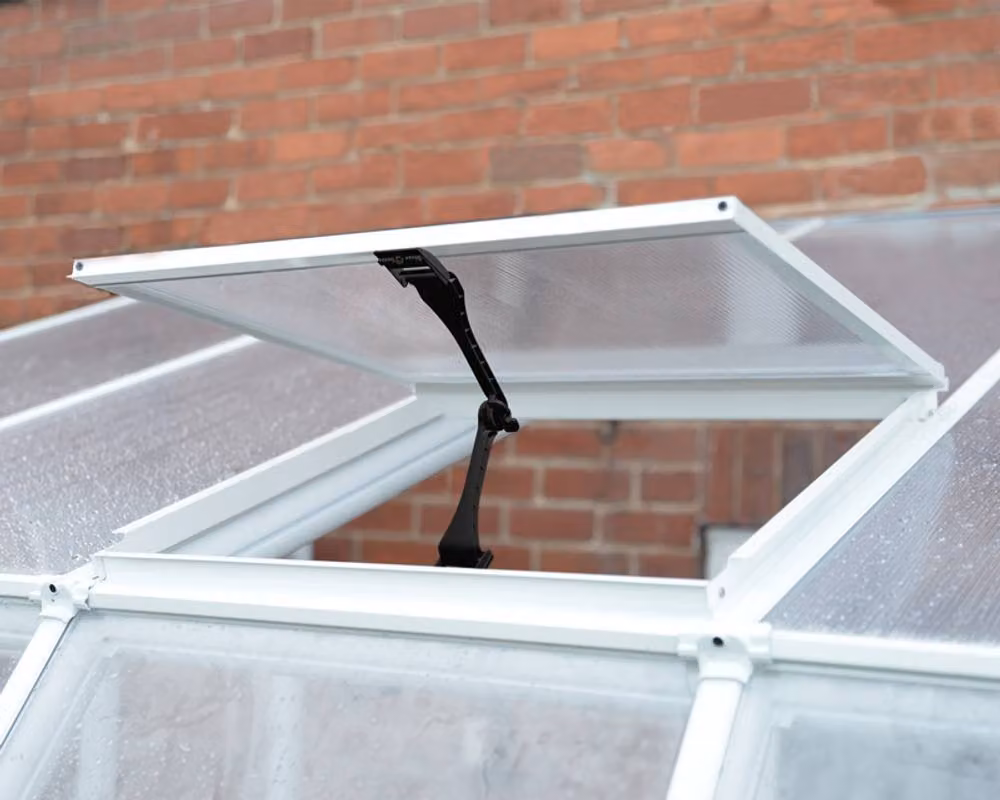 Palram Lean To Greenhouse Sun Room in White with Transparent Polycarbonate W200.5 x D262 x H247 cm – 3