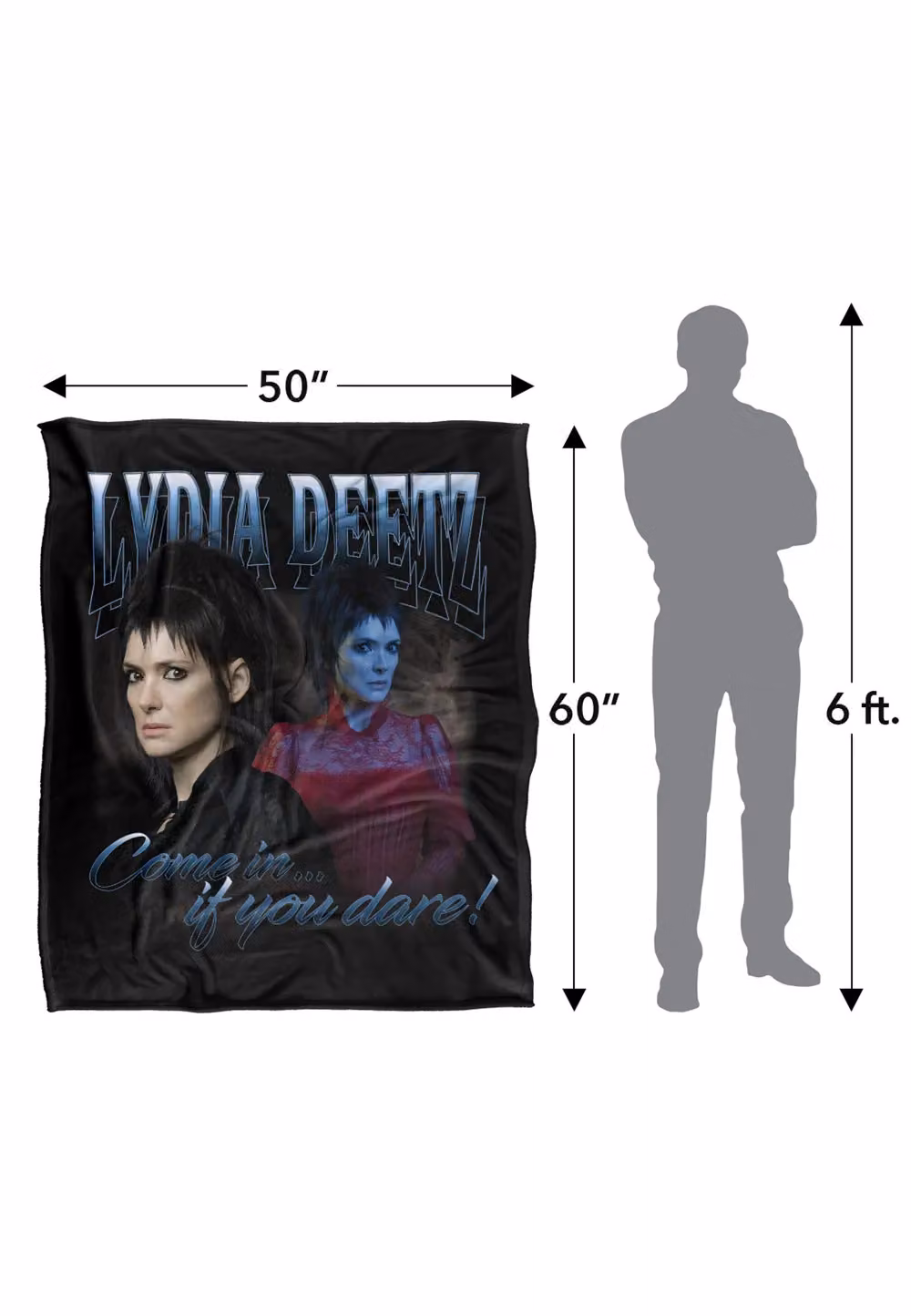 LOGOVISION Beetlejuice 2 Lydia Homage Super Soft Fleece Throw Blanket, White and Multicolour, W: 152 cm, D: 127 cm – 8