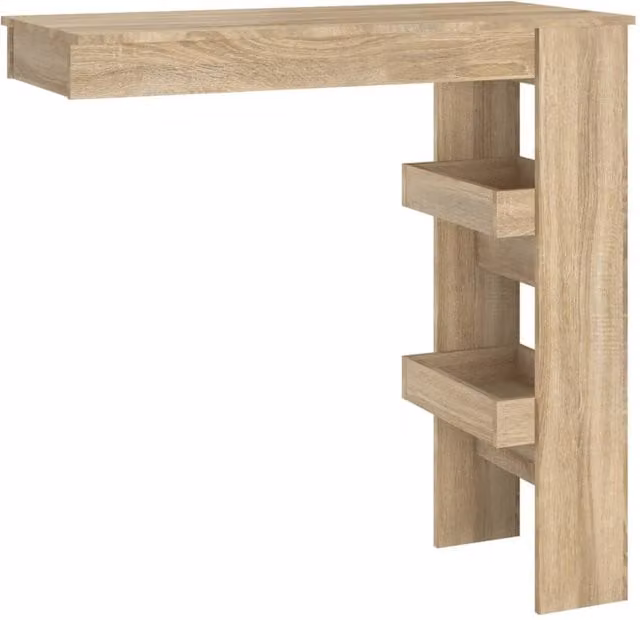 Berkfield Home Sonoma Oak Wall Bar Table in Brown, W/D/H: 102 x 45 x 103.5 cm