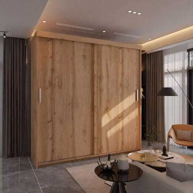 Sliding Wardrobes 4U Velora Light Oak Sliding Door Wardrobe, W: 203 cm, H: 217 cm – 1