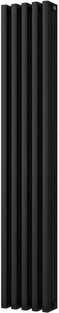 UK Radiators Temple Black Square Tube Vertical Cast-Iron Style Column Radiator, H: 180 cm, W: 32.2 cm