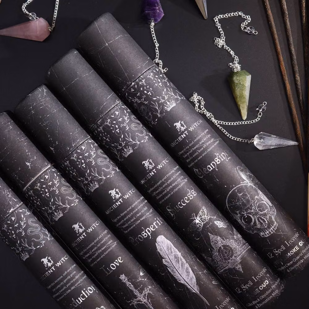 Serenityy Ancient Witch Success Incense Sticks with Black Obsidian Pendulum – 7