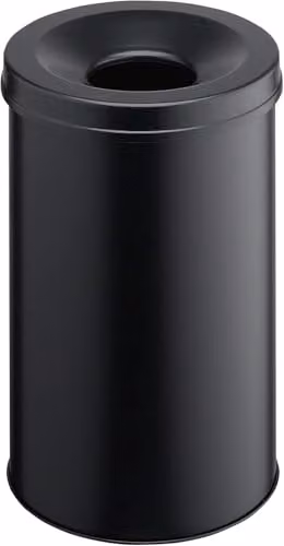 Durable Self-Extinguishing Metal Waste Bin in Black, 30 Litre Capacity, W/D/H: 32 x 49.2 x 31.5 cm – 1