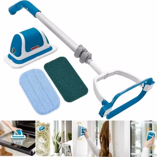 EONLION Rechargeable Cordless Multifunction Scrubber with Extension Pole, Blue, Length: 100 cm – 1