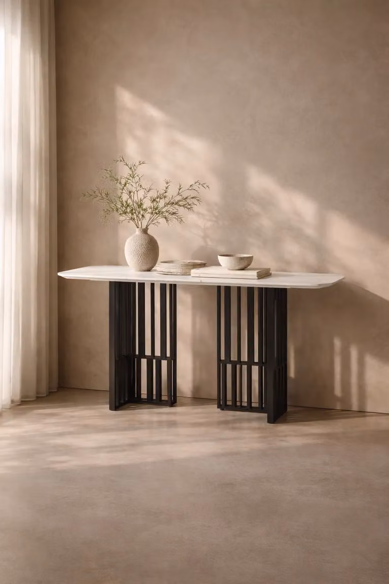 Tommy Franks Lexington Console Table with Marble Top, W/D/H: 140 x 45 x 75 cm