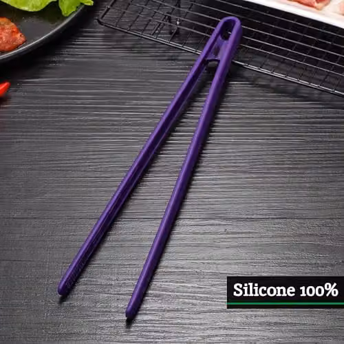Orsina Silicone Tongs in Pink and Purple, Heat Resistant and Non-Scratch Kitchen Grabbers – 4
