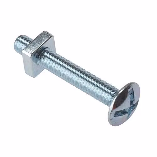 ForgeFix Galvanised Silver Dome Slot Roofing Bolts, M6 x 16mm, Pack of 25