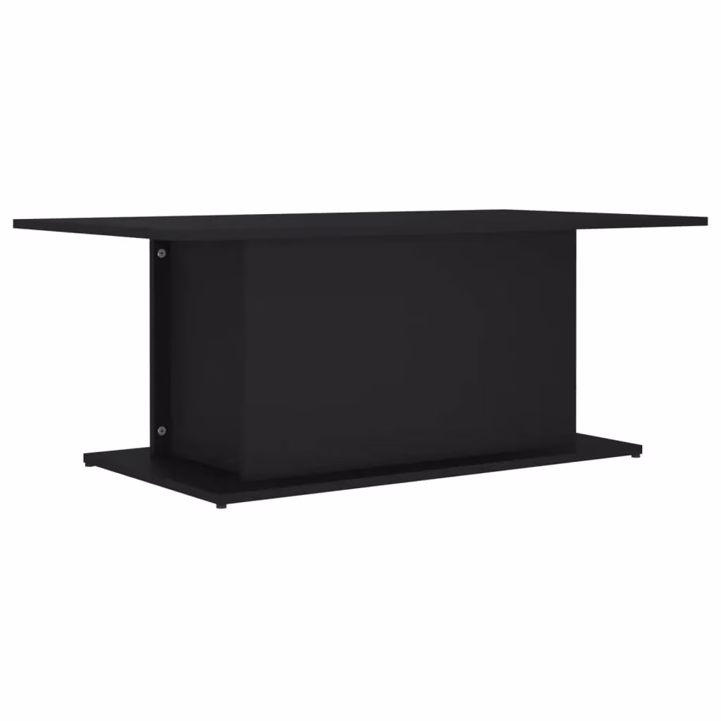 Berkfield Home Black Modern Rectangular Coffee Table in Engineered Wood W/D/H: 102 x 55.5 x 40 cm – 2
