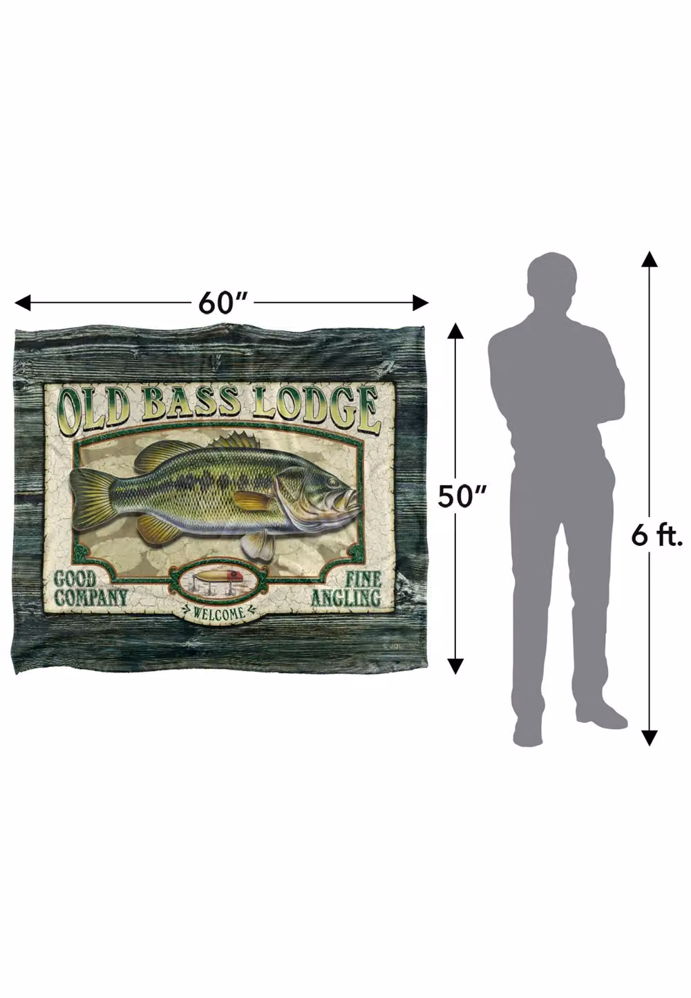 JQ Licensing Old Bass Lodge Sign Silky Touch Super Soft Fleece Throw Blanket, White and Multicolour, W/D: 152 x 127 cm – 7