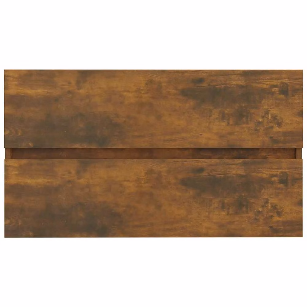 Berkfield Home 2 Piece Modern Bathroom Furniture Set in Brown Smoked Oak, including Vanity Unit and Mirror Cabinet, W/D/H: 80 x 45 x 38.5 cm – 3
