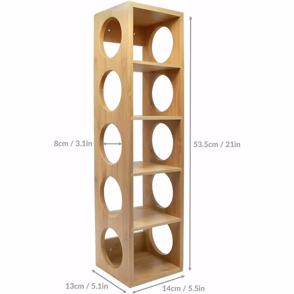NESTLUNE Bamboo Wooden Freestanding Wine Rack in Brown, W/H: 80 x 100 cm – 2