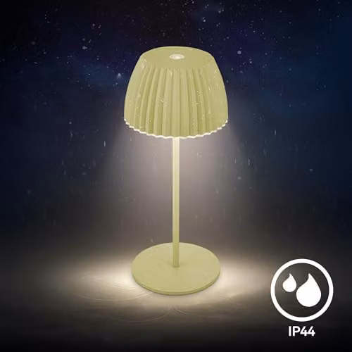 Briloner Riffle Mini Rechargeable LED Table Lamp, Green, W/D/H: 8.5 x 8.5 x 20 cm – 8