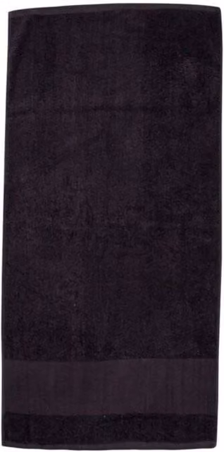 Towel City Printable Border Cotton Bath Towel in Black, W: 140 cm, H: 70 cm, D: 70 cm