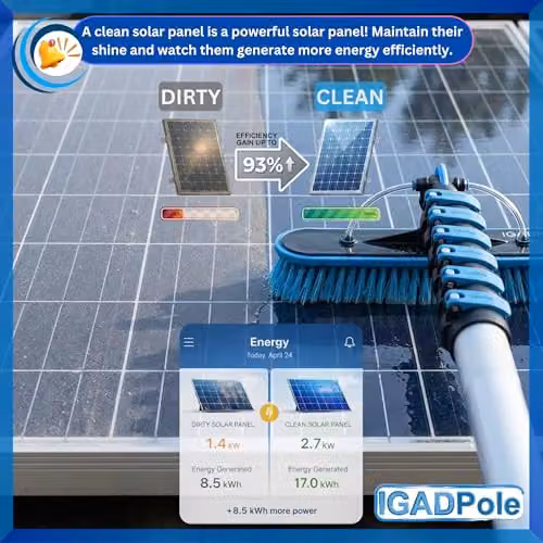 IGAD Blue 20ft Telescopic Water-Fed Window Cleaning Pole Kit with Squeegee and Telescopic Handle – 5