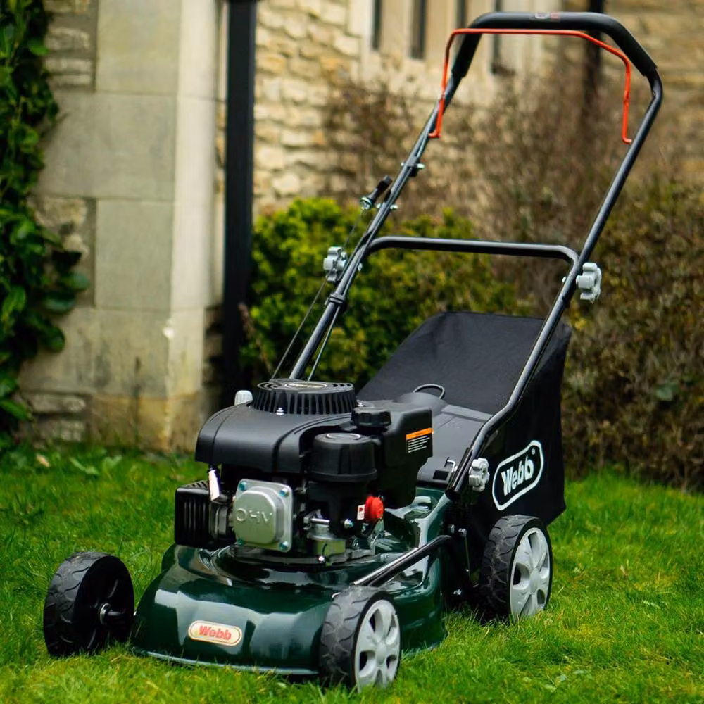 Webb Classic 41cm Petrol Lawnmower in Green with Collection Bag – 6