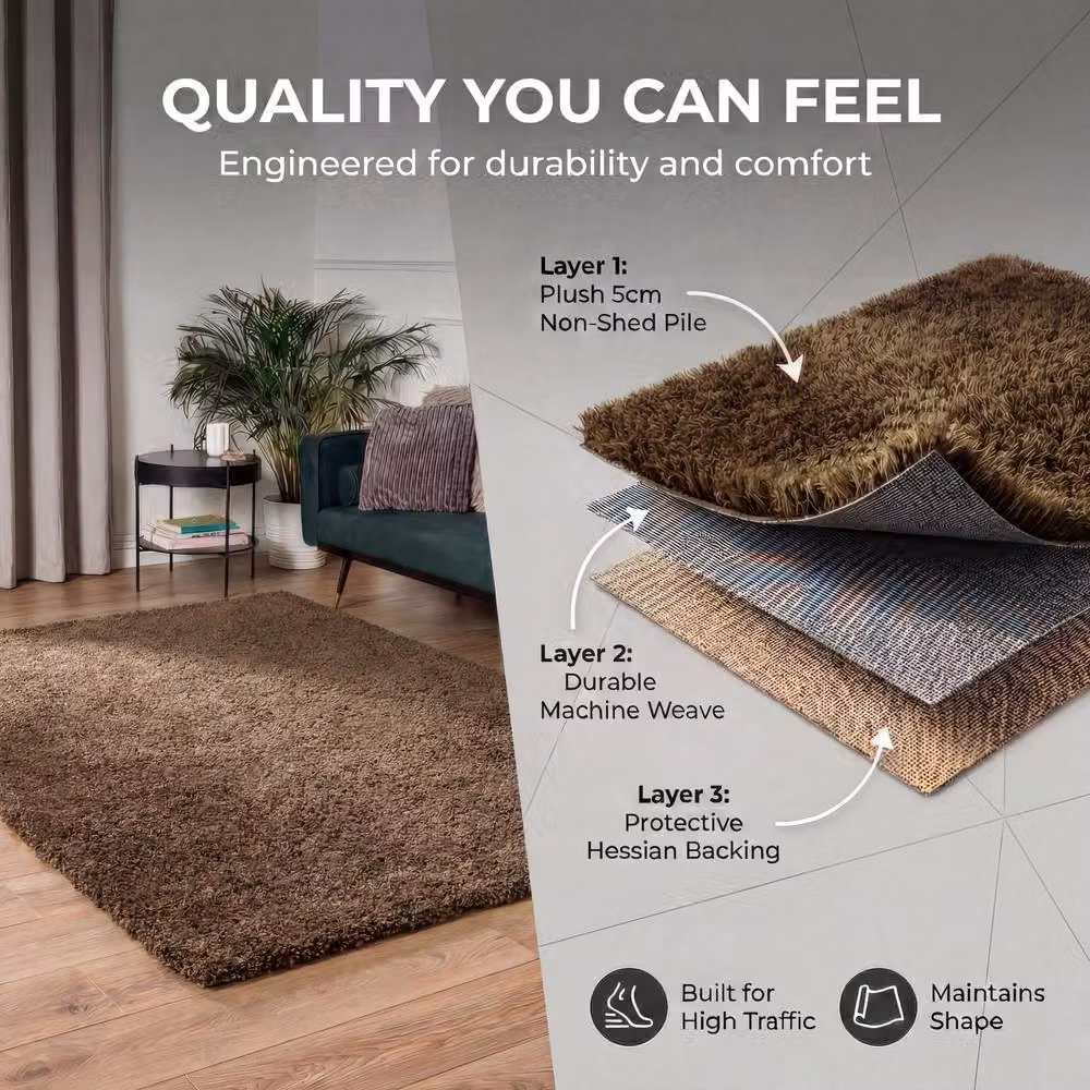 Bravich LTD Shaggy Area Rug in Light Brown, W/D: 120 x 170 cm – 4